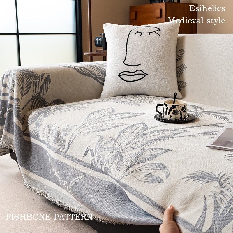 沙发盖布雪尼尔中古风沙发巾四季通用一片式全盖沙发罩毯沙发垫,居家布艺,沙发套,淘宝优惠券,粉丝福利购,淘宝优惠卷