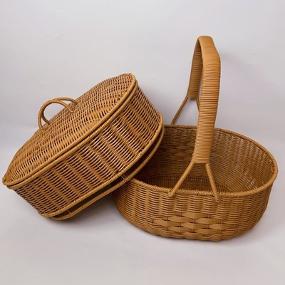 仿藤编织野餐篮乔迁新喜奉供拜神篮拜祖公篮子拜山篮子拜拜篮