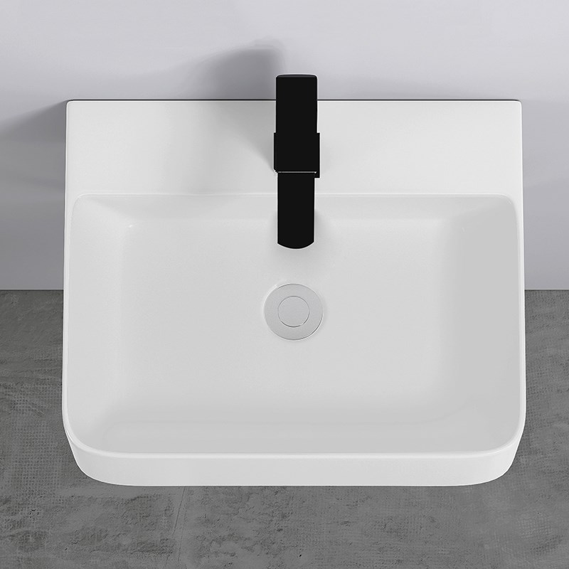 小户型挂墙式陶瓷洗手盆墙角洗脸盆方形挂盆阳台落地洗漱池