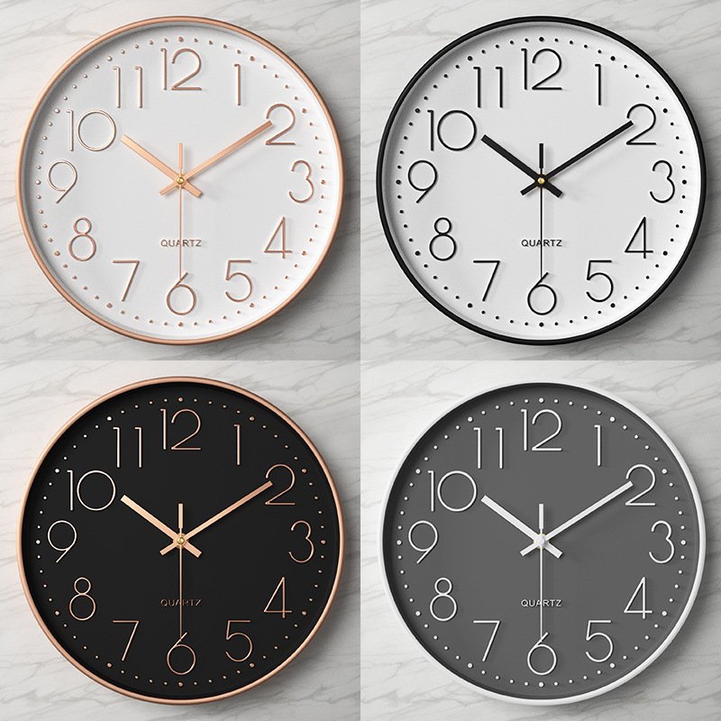钟表客厅静音挂钟简约爆款时尚时钟挂墙家用立体数字40CM clock