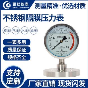 法蘭壓力表 更勁YTP 100ML MF不銹鋼耐震隔膜壓力表 1.6mpa DN25
