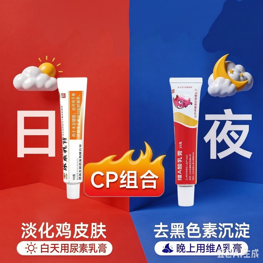 双效药膏联合去鸡皮肤去角质用于角化异常性疾病去鸡皮肤毛囊角化