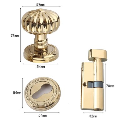 依佰利双扇门对开门锁双开门金色别墅入户大门子母门大号门锁