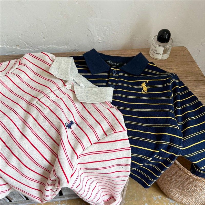 男童polo衫儿童2024春秋装长袖宝宝秋季休闲条纹上衣女童宽松T恤,童装/婴儿装/亲子装,儿童POLO衫,淘宝优惠券,粉丝福利购,淘宝优惠卷