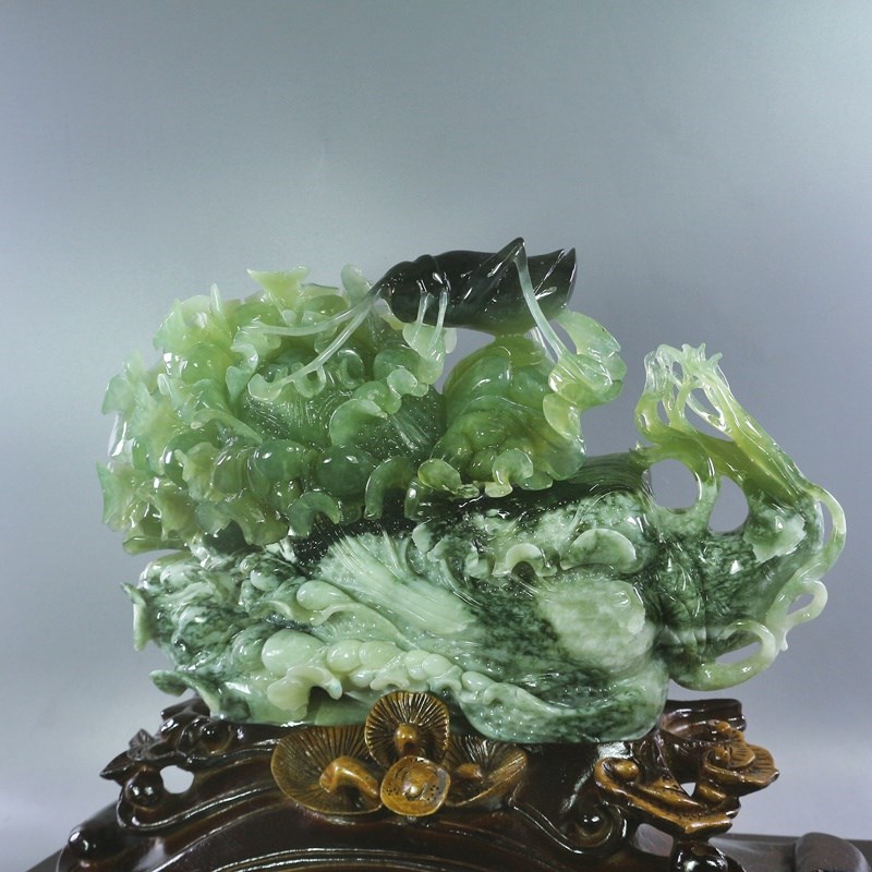 精品天然玉石摆件客厅岫岩玉雕摆件原石山水玉器岫玉摆件精品白菜