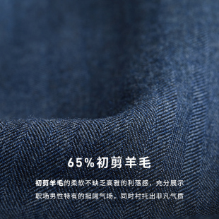 男士 男高级感结婚礼服蓝色职业正装 初剪羊毛西装 西服套装 澳嘉