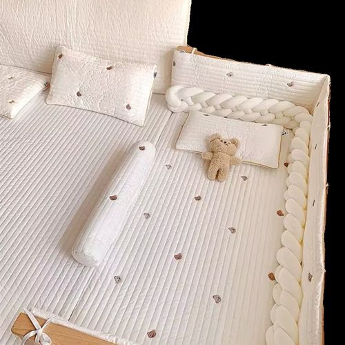 婴儿床床围栏软包防撞宝宝儿童拼接床围布防摔高护栏围挡纯棉透气