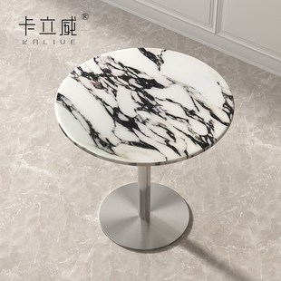 简约接待桌大理石谈判洽谈桌角几边几会客桌椅办公室休闲小圆桌