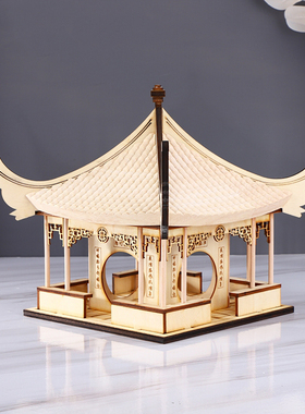 新中式凉亭摆件铁艺酒店餐厅书房样板间客厅玄关工艺装饰品摆设