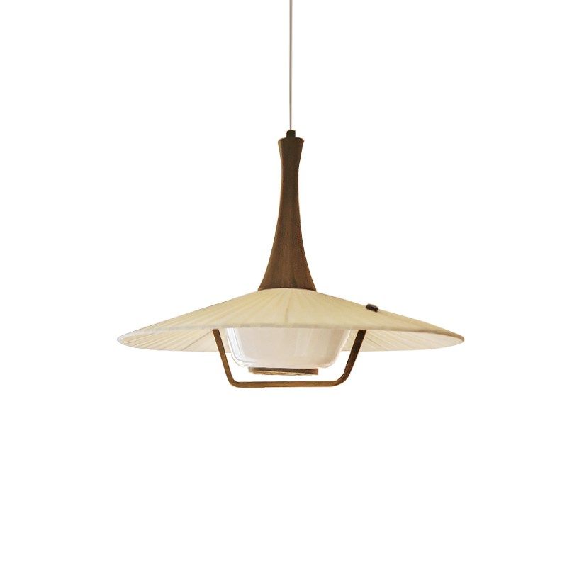 zoxy中古侘寂风餐厅餐桌灯三头日式胡桃木色吧台灯飞碟灯布艺吊灯,家装灯饰光源,餐厅吊灯,淘宝优惠券,粉丝福利购,淘宝优惠卷