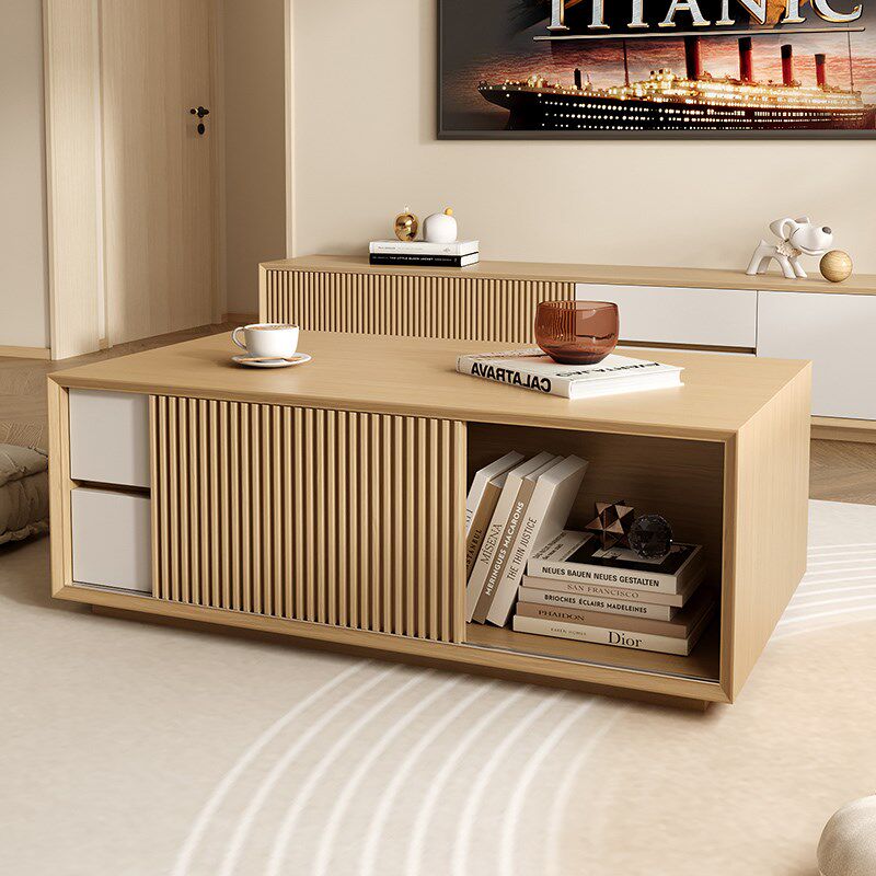 原木风电视柜轻奢客厅小户型储物柜家用法式奶油风白色卧室地柜