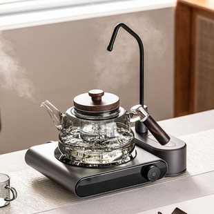 电陶炉煮茶器自动一体抽水煮茶炉家用蒸煮双用玻璃烧水壶 2024新款