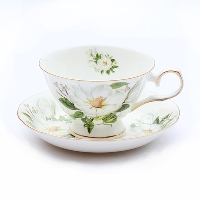 骨瓷欧式咖啡杯套装简约红茶杯整套家用水杯英式下午茶3件套送架