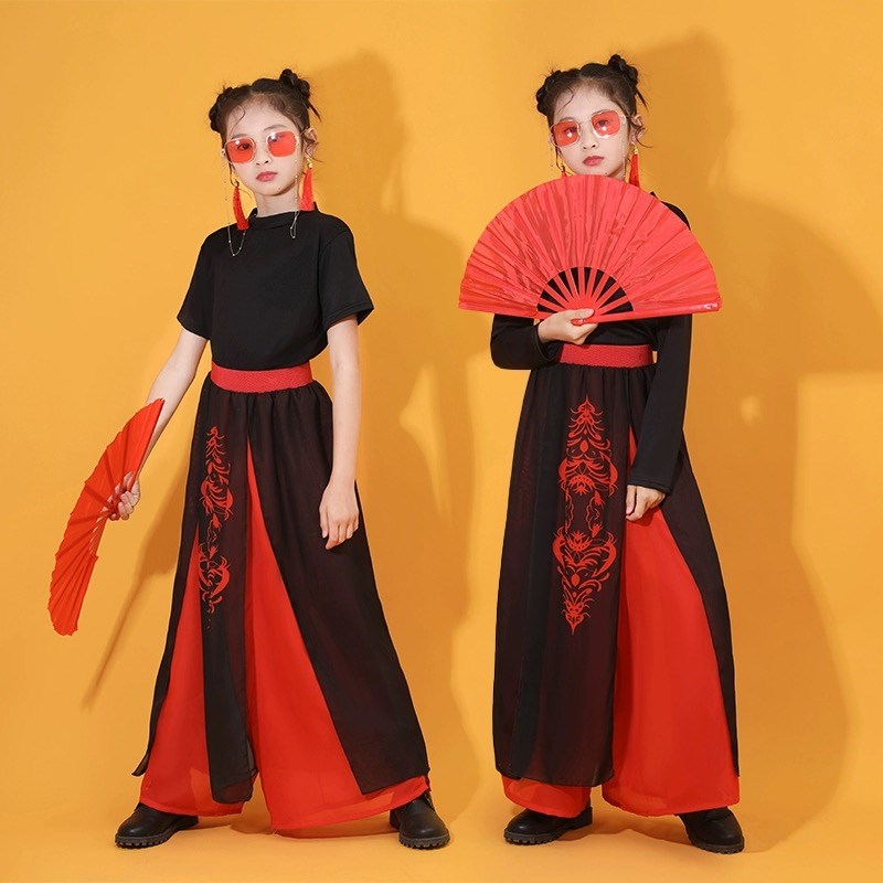 雪龙吟舞蹈服儿童国潮古典舞扇子骁的舞蹈服装中国少年郎演出服女