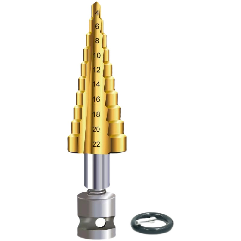 电动扳手宝塔钻台阶钻头风炮钻头金属木材模板亚克力板开孔阶梯钻