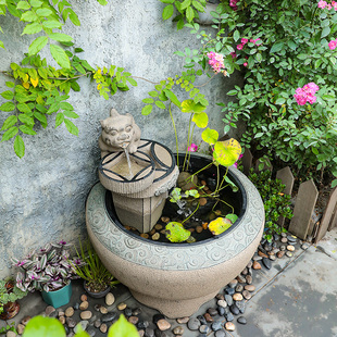 汉韵堂庭院流水摆件花园露台阳台造景鱼池创意貔貅招财循环水水景