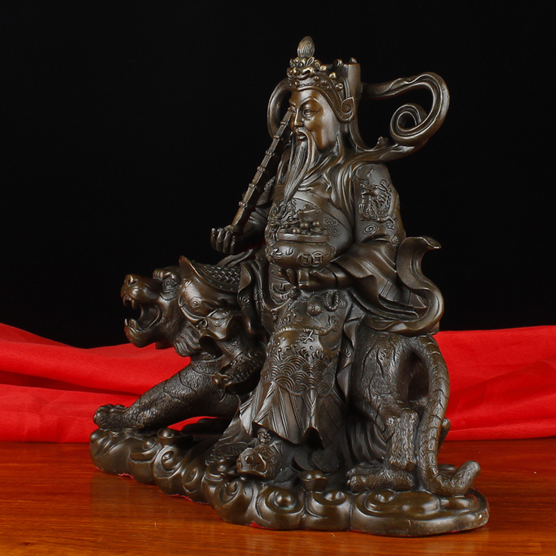 铜武财神赵公明摆件家居供奉黄铜骑虎武财神办公室开业工艺礼品
