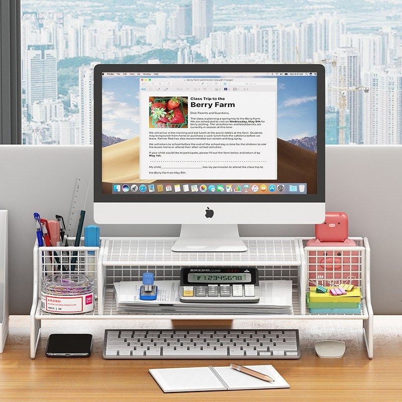 电脑桌面支架笔记本支撑架办公桌宿舍加高显示器增高台铁艺散热架