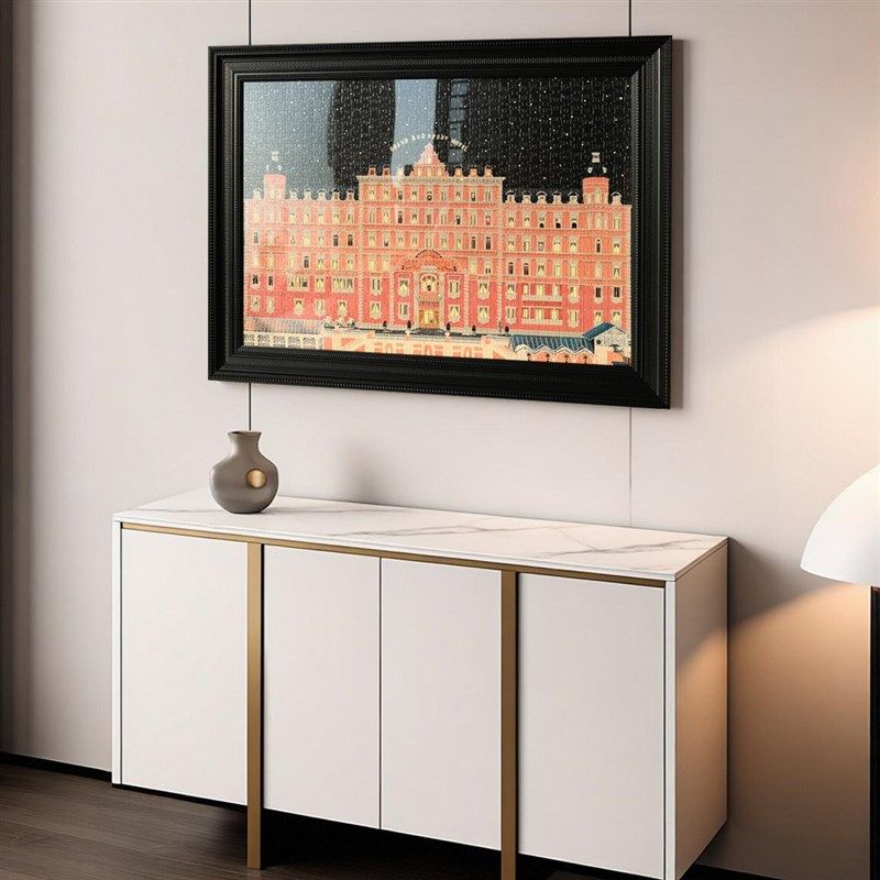 五月画馆超大拼图相框裱框5075小人拼图画框白色宽边装1000片定制