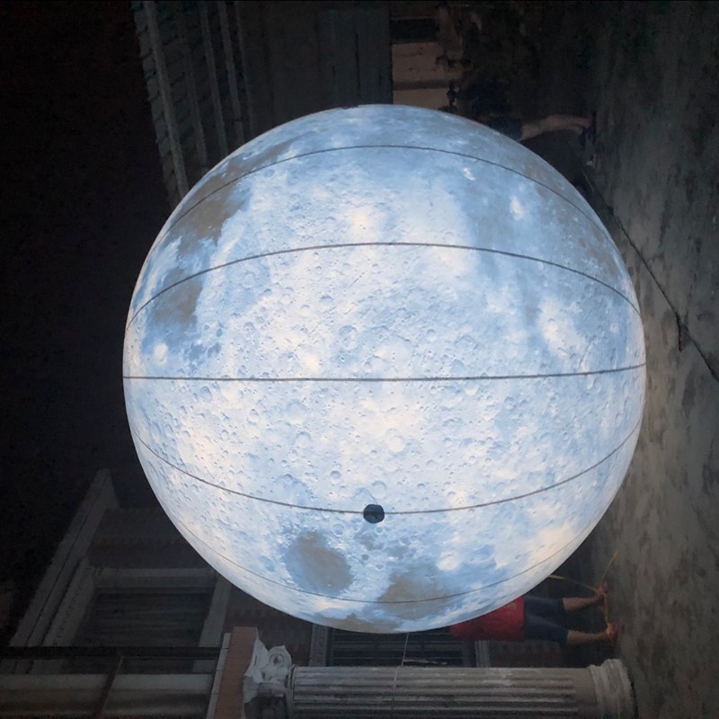 定制中秋充气月球气模发光玉兔卡通模型月饼大型加厚PVC月亮气模