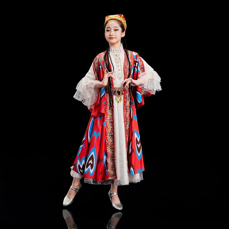 新疆舞蹈服女维吾尔族演出服女艺考少数民族大摆裙西域风情旅拍女