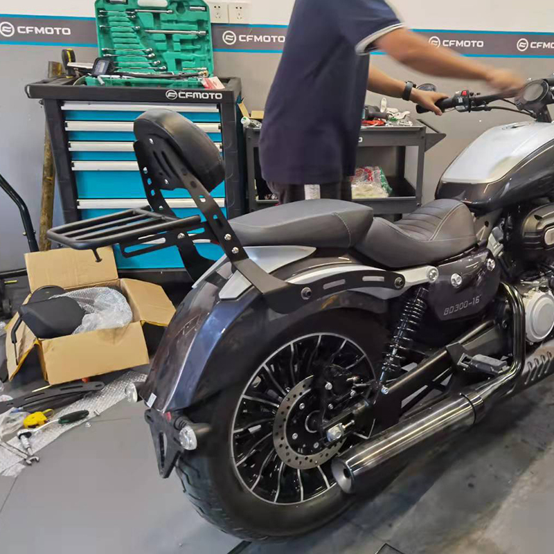 适用于奔达灰石BD300-16摩托车改装加高靠背后货架尾架配件