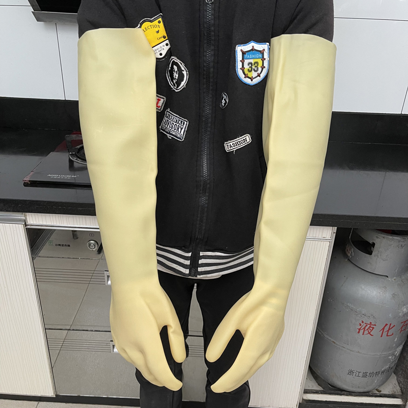 特厚橡胶工业耐酸耐碱加长加厚乳胶牛筋劳保耐用耐磨防水耐油手套