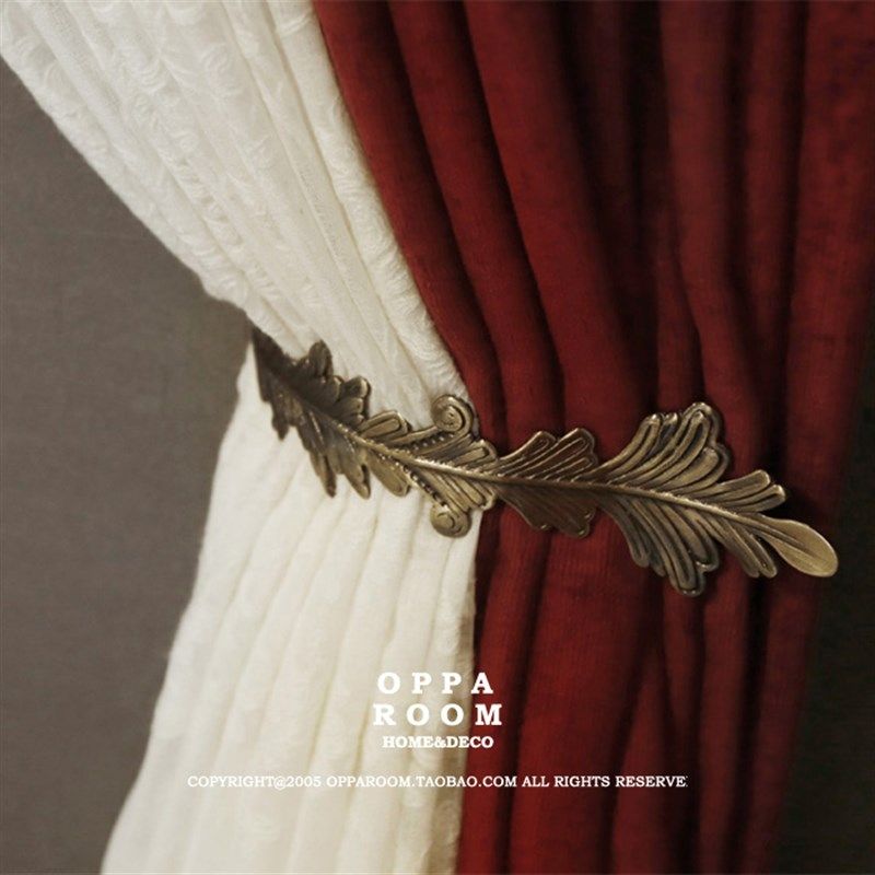 树叶凤尾 高端窗帘墙上固定挂钩墙勾欧式壁挂壁钩挂饰配件银金色