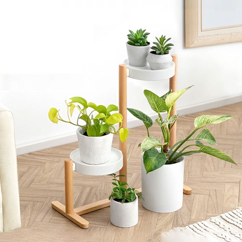 花架实木客厅落地式室内花盆置物架阳台简约装饰多层盆栽植物架子