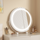 LED化妆镜台式 学生宿舍智能卧室梳妆台镜子 桌面带灯网红2024新款