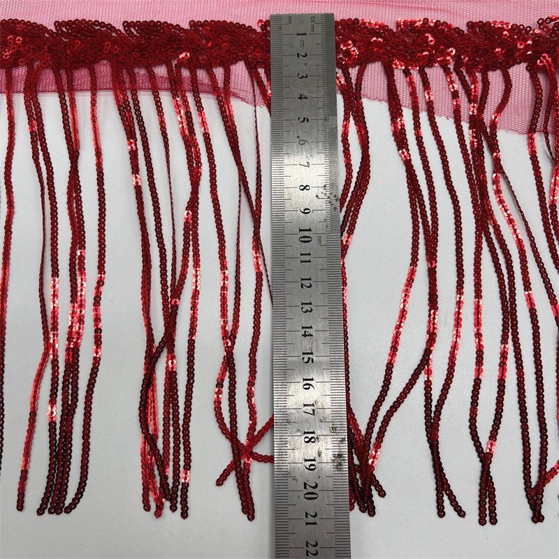 20cm宽亮片流苏排须 小树叶彩色珠片舞台花边礼服拉丁舞装饰辅料,居家布艺,花边,淘宝优惠券,粉丝福利购,淘宝优惠卷