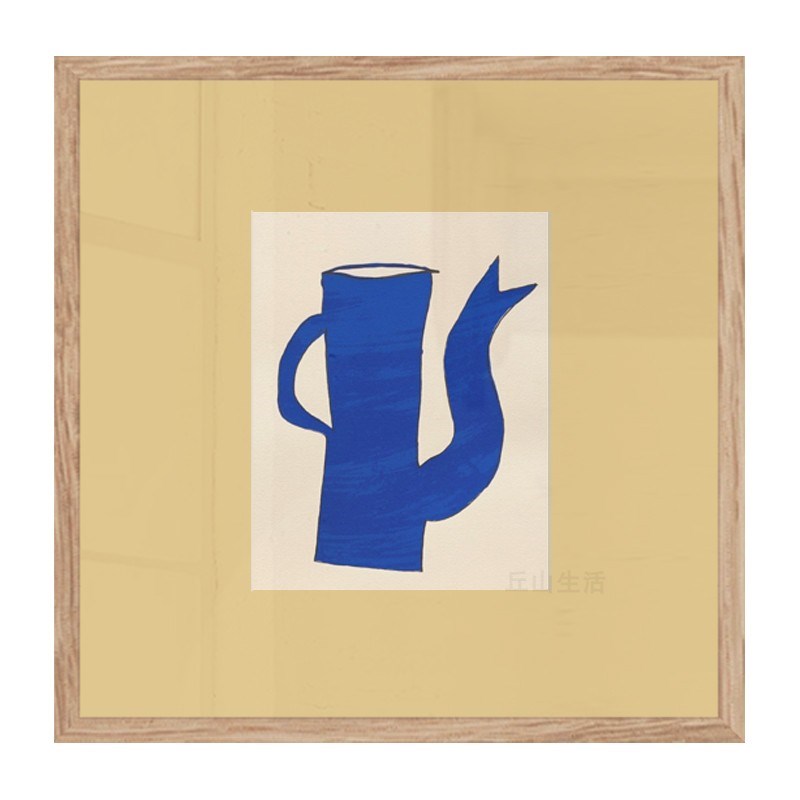 丘山生活 小众艺术装饰画 原木风挂画实木咖啡壶小画餐厅摆画