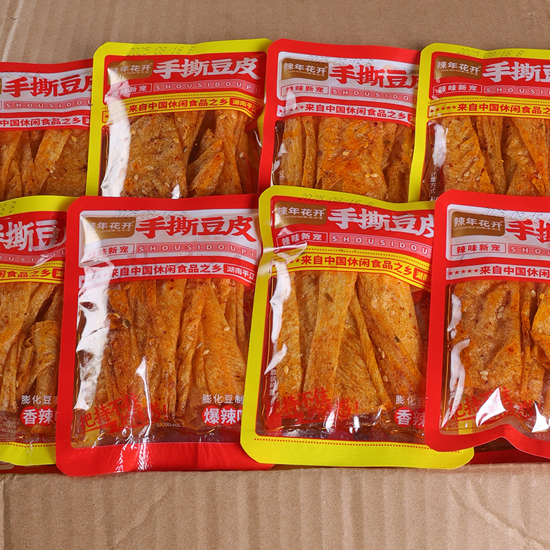 辣年花开手撕豆皮湖南特产平江香麻辣豆干零食辣条小包装怀旧零食