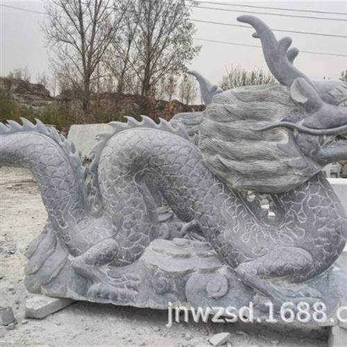 嘉祥石雕大青龙厂家兽青龙白虎雕塑价格景观石龙石虎图片