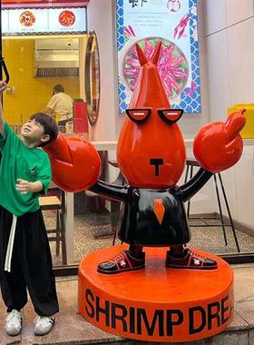 啤酒小龙虾座椅雕塑玻璃钢烧烤餐饮店大排档门头招牌迎宾引流摆件