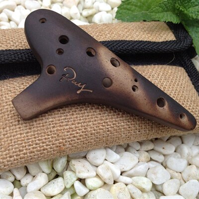 子雷陶笛12孔SSF陶笛素烧大漆工艺装饰迷你超高音