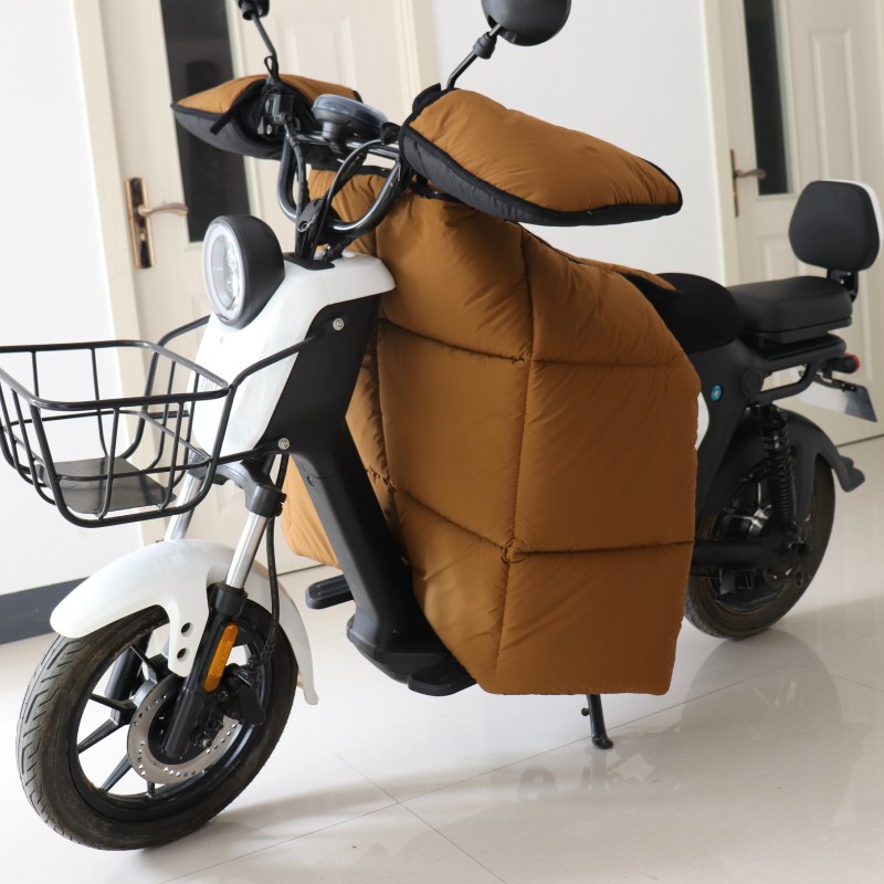 冬季踏板摩托电动车挡风被保暖薄款双面防水护膝分体式男单件黑色