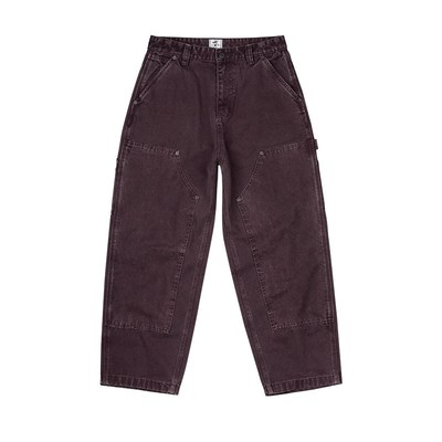 IDLT 15oz 水洗伐木裤重磅珠帆布成衣染色宽松锥型多袋双膝工装潮