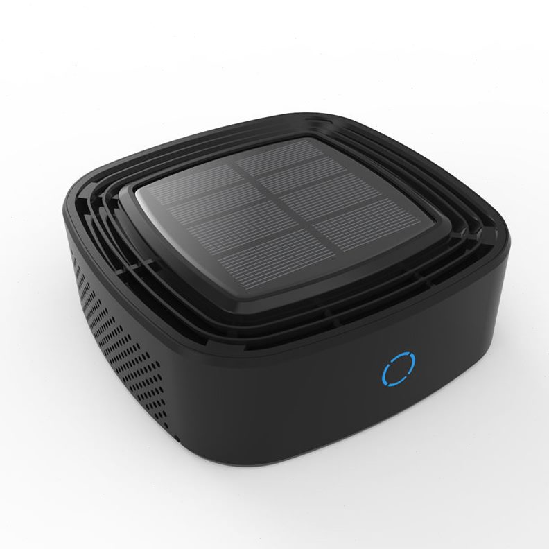 厂家直销太阳能车载空气净化器 汽车用空气净化器充电 除异味雾霾