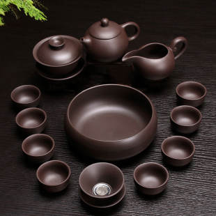 家用客厅陶瓷功夫茶杯西施N壶办公室泡茶礼品定 原矿紫砂茶具套装