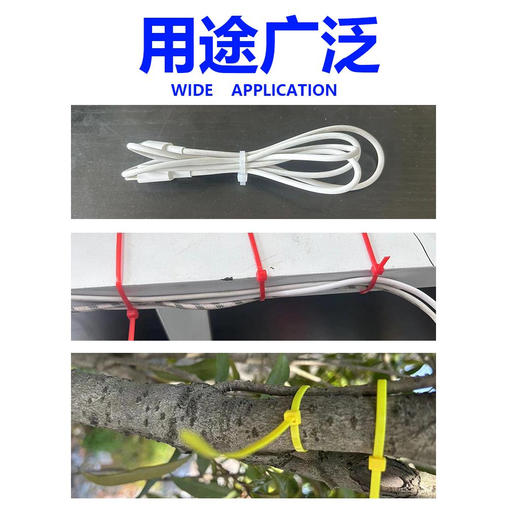 红色自锁式塑料扎带尼龙扎带彩色3*100 4*150 8*250 10*500绑带