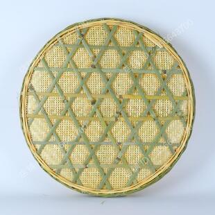 竹编竹筛子粗孔细孔圆簸箕米筛竹编制品竹匾竹筐无孔有孔家用晾晒