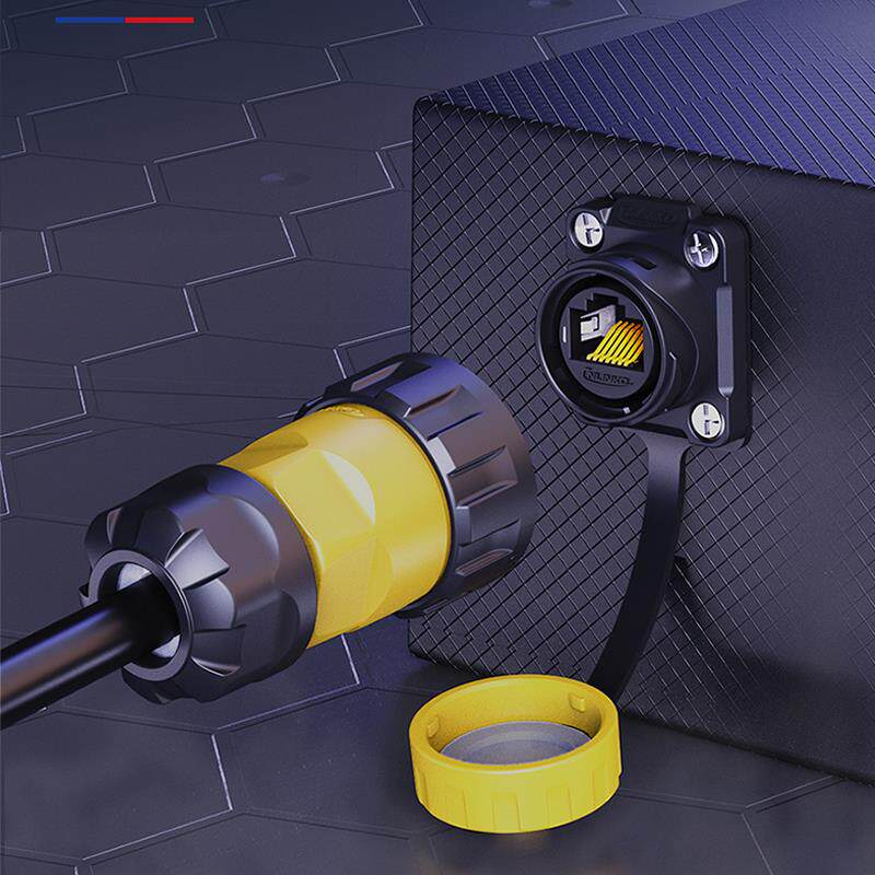 凌科YM-20防水RJ45网络连接器网线插头快速对接头RJ45航插网口座