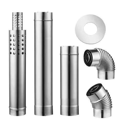 燃气壁挂炉排烟管平衡热水器不锈钢双层烟道同向烟囱反向加长烟筒