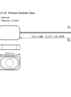 2030腔体-4Ω3W/8Ω2WBOX蓝牙音响扬声器安防喇叭 带1.25端子