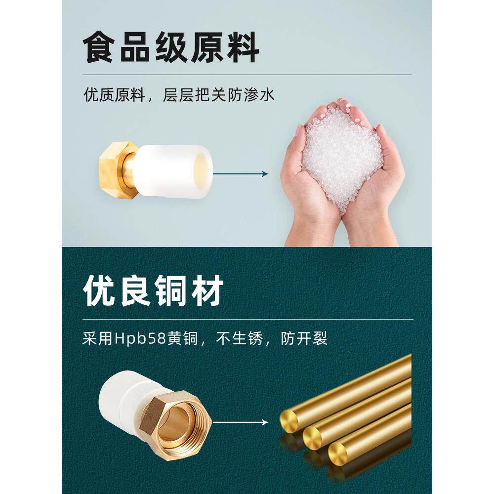 ppr活接头4分6分PPR管内丝接头热水器20热水管25管32热熔水管配件