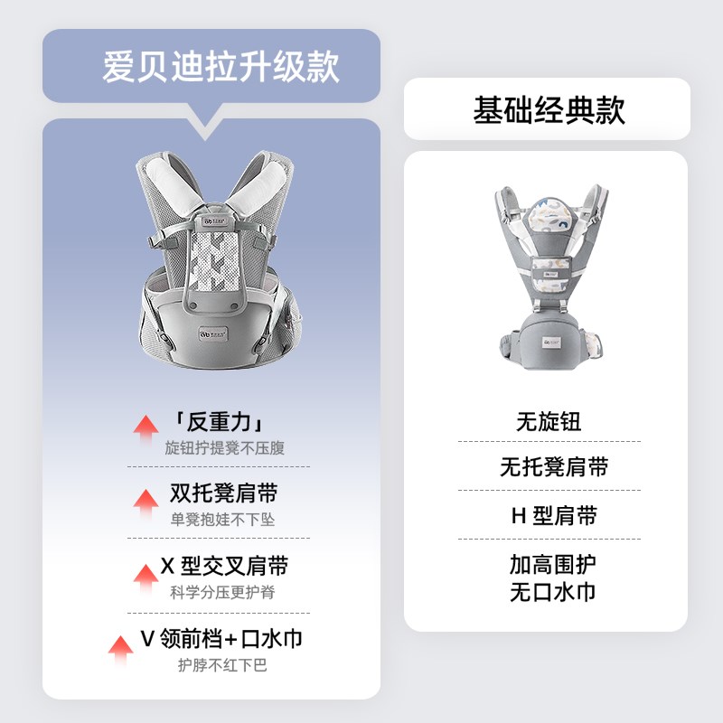 腰凳婴儿背带轻便四季二合一小月龄宝宝外出抱娃神器多功能抱抱托