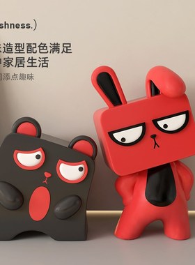 电视柜摆件卡通家居饰品玄关入户软装高级感奶油风样板房装饰小众