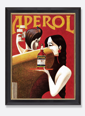 装饰画有框挂画海报西餐厅酒吧咖啡馆鸡尾开胃调酒aperol美式
