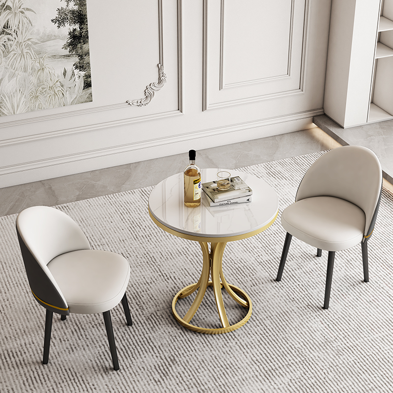 意式沙发边几小户型迷你茶几客厅家用简约创意圆形岩板茶几网红桌